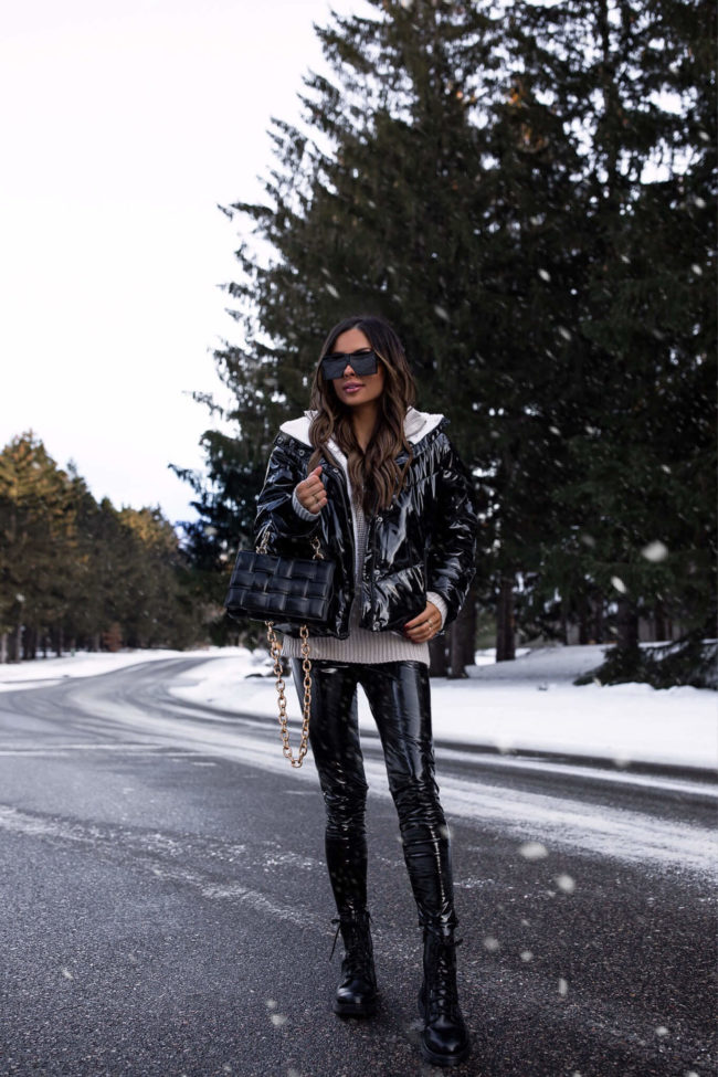 fashion blogger wearing an affordable winter outfit from walmart