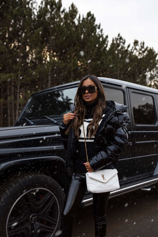 fashion blogger wearing a perfect moment turtleneck ski sweater