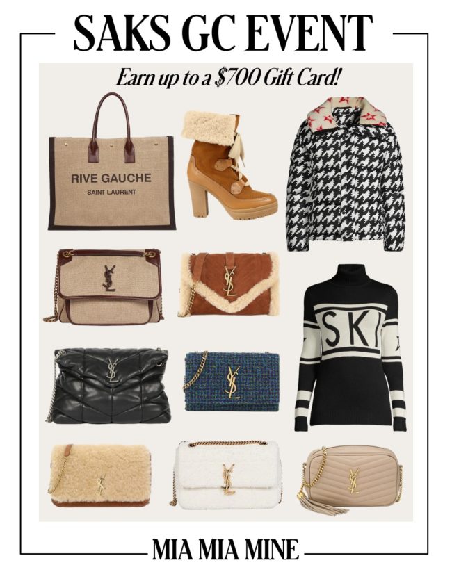 saint laurent handbags at the saks gift card event