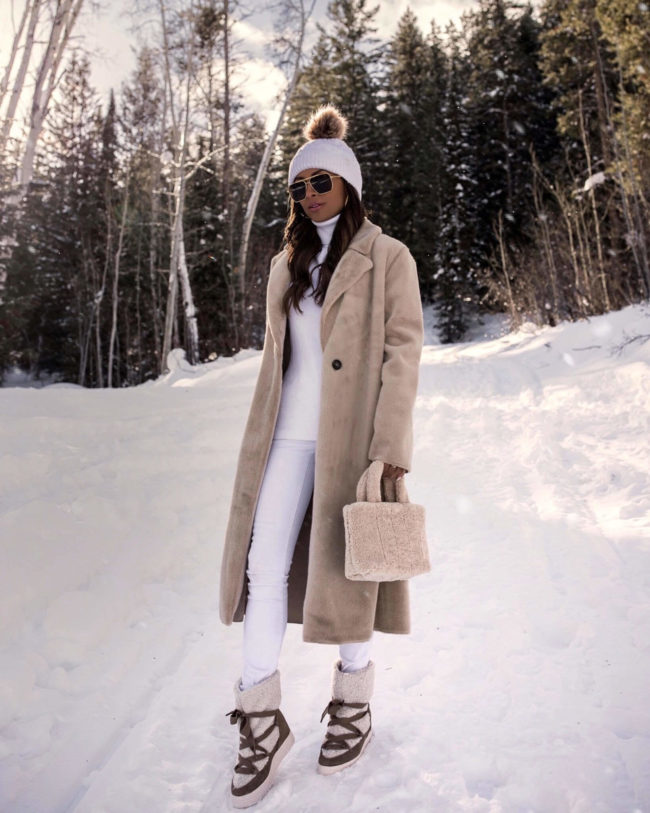 fashion blogger mia mia mine wearing shearling boots from saks off 5th
