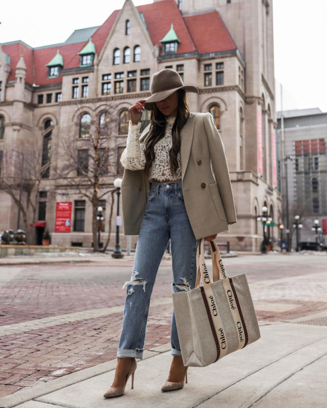 fashion blogger mia mia mine wearing agolde denim from bloomingdales