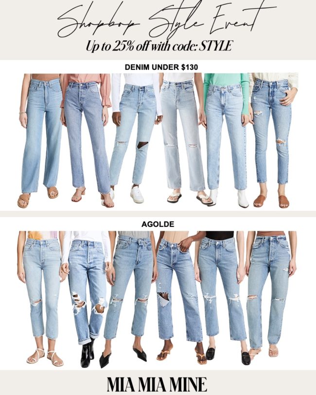 shopbop agolde and levi's jeans