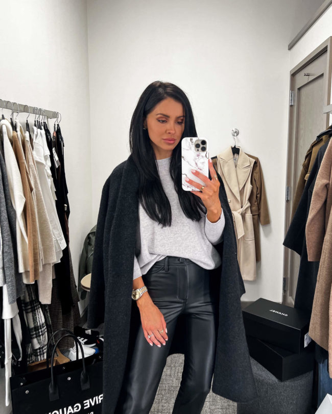 fashion blogger mia mia mine wearing a vince cardigan from the nordstrom anniversary sale 2022