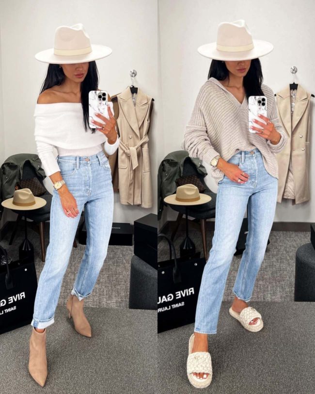 fashion blogger mia mia mine wearing ag jeans from the nsale