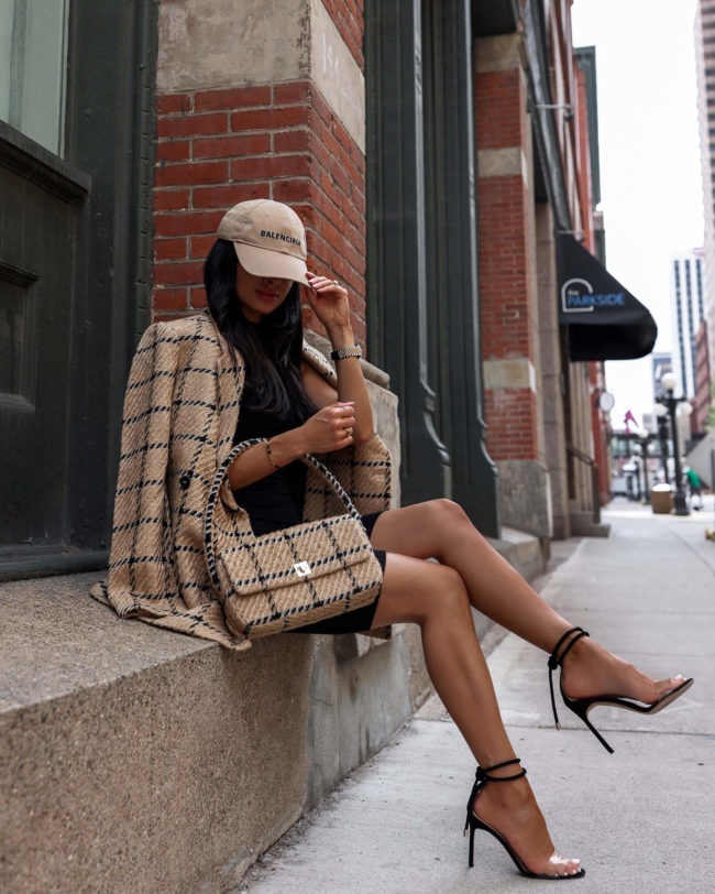 fashion blogger mia mia mine wearing a wool anine blazer for fall