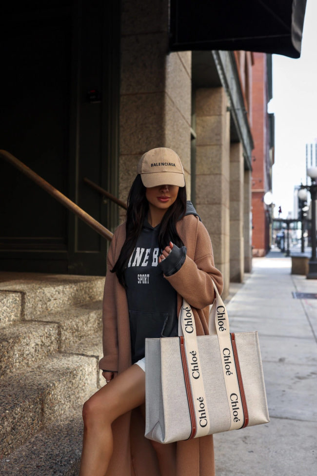 fashion blogger mia mia mine wearing a chloe woody tote for fall