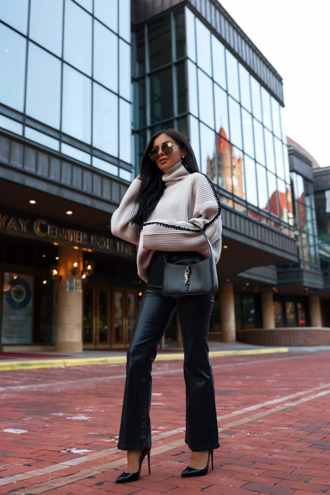 fashion blogger mia mia mine wearing a chunky sweater by rag & bone