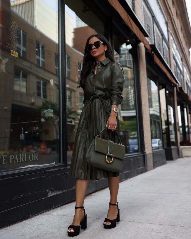 fashion blogger mia mia mine wearing a walmart work outfit for fall 2022