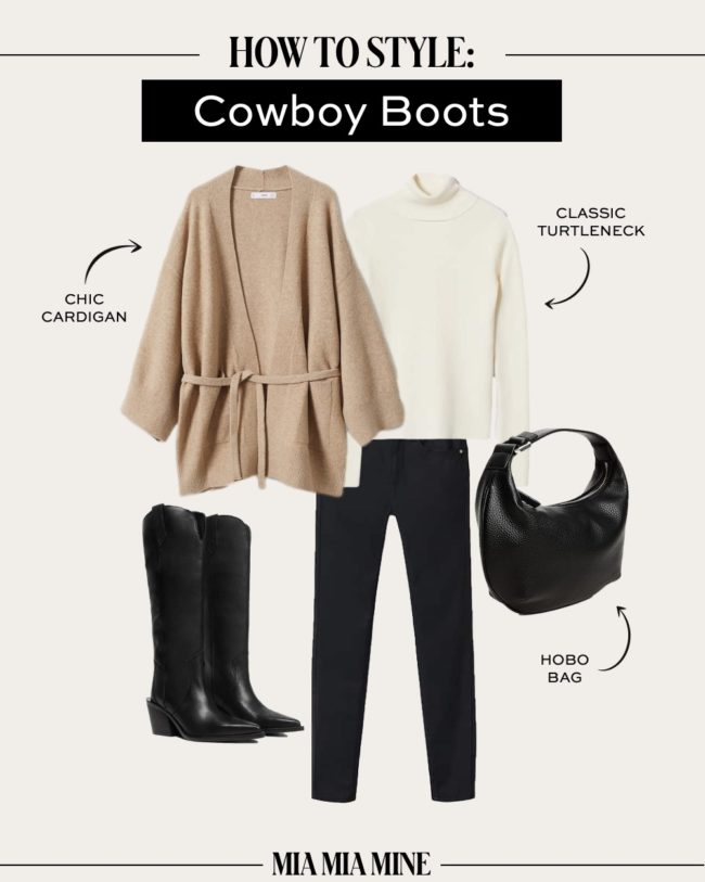 fashion blogger western boots outfit collage