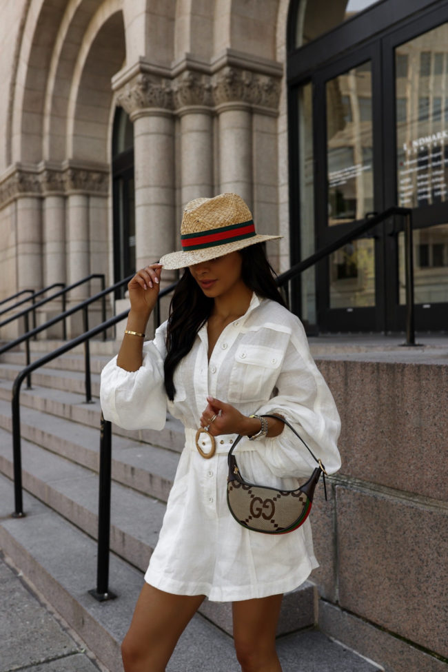 fashion blogger mia mia mine wearing a gucci ophidia handbag