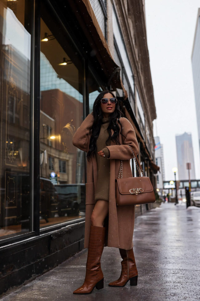 fashion blogger mia mia mine wearing a michael kors winter outfit 