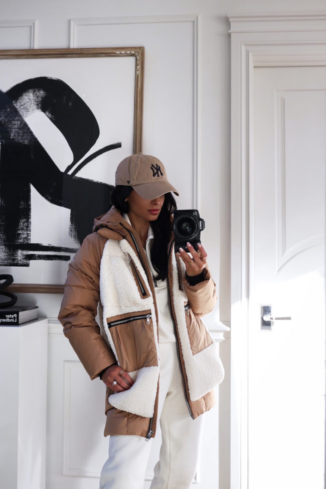 fashion blogger wearing a winter parka from amazon