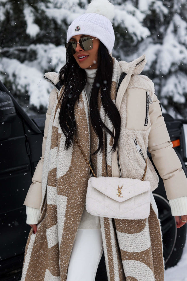 fashion blogger mia mia mine wearing a burberry scarf for winter