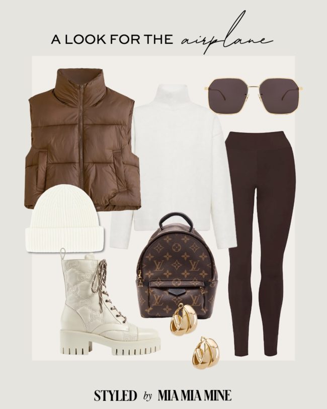 winter travel outfit collage