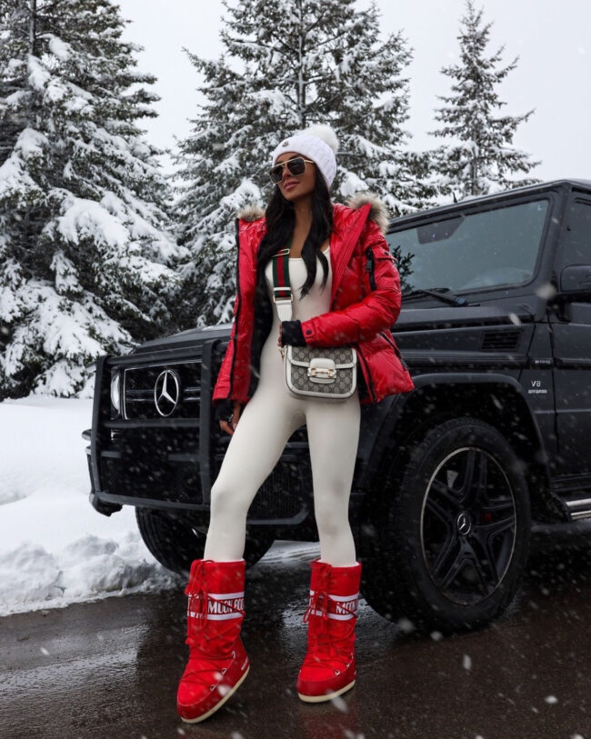 fashion blogger mia mia mine wearing red moon boots