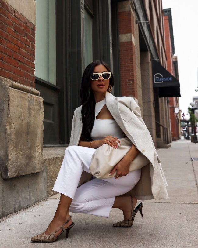 fashion blogger mia mia mine wearing gucci gg slingback pumps