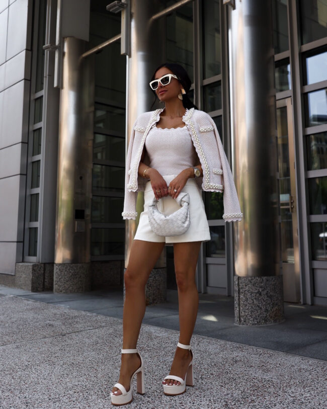fashion blogger wearing platform sandals from schutz