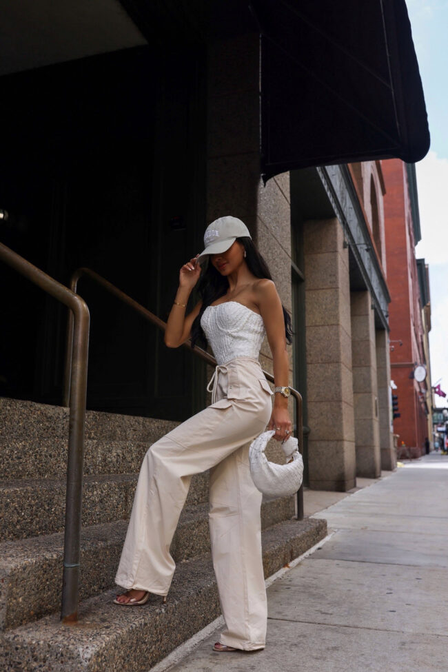 fashion blogger wearing revolve cargo pants