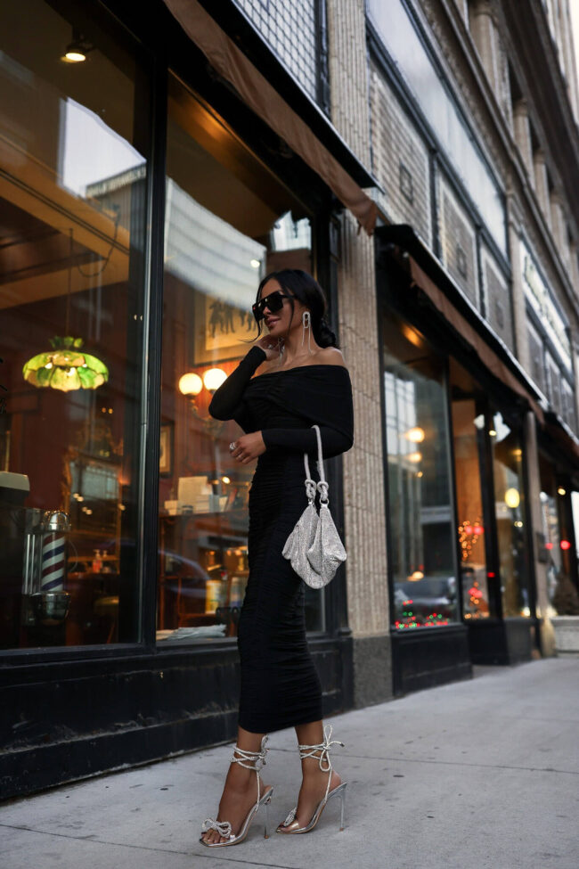 fashion blogger mia mia mine wearing rhinestone sequin heels from nordstrom