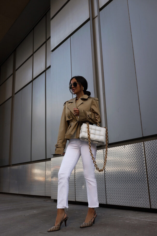 saks fashion blogger wearing a spring transitional outfit