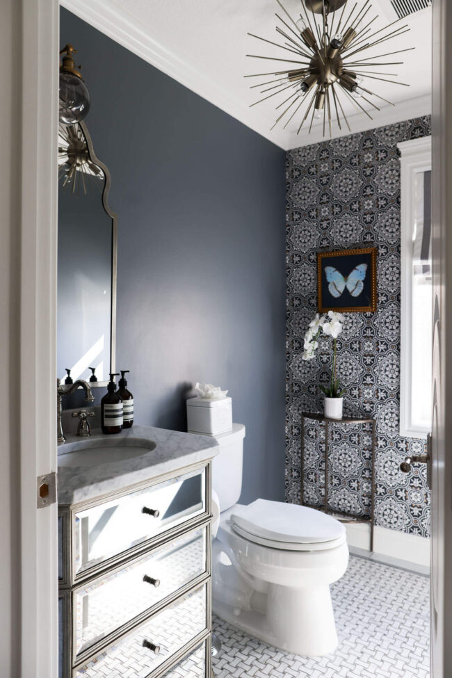 DIY powder bathroom makeover