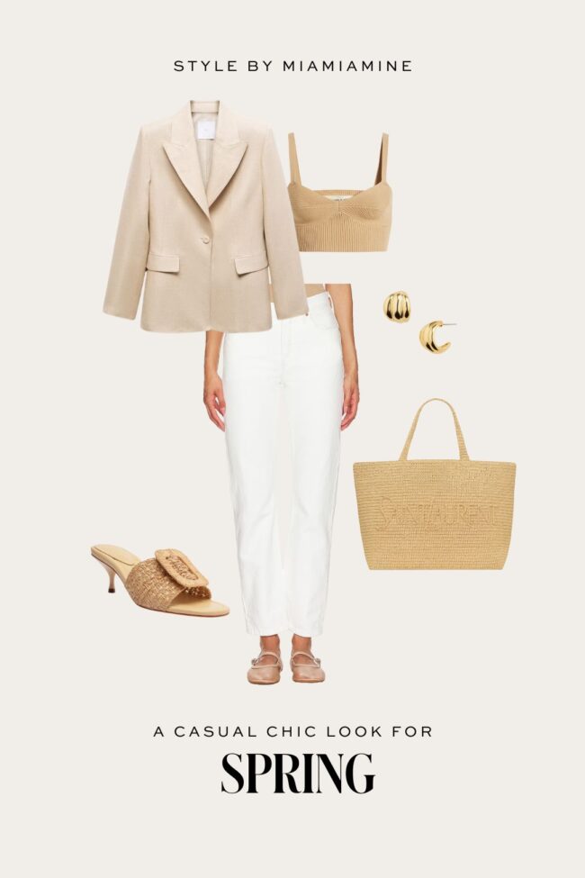 linen blazer outfit for spring