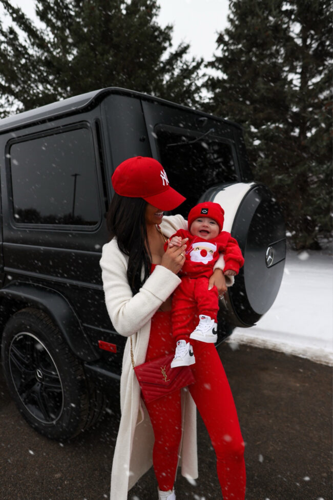 mia mia mine and river wearing mommy and me christmas outfits
