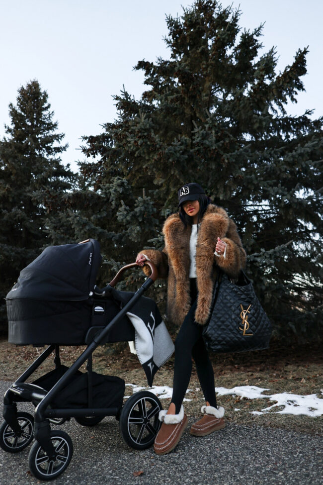 fashion blogger wearing ugg alpine mini boots