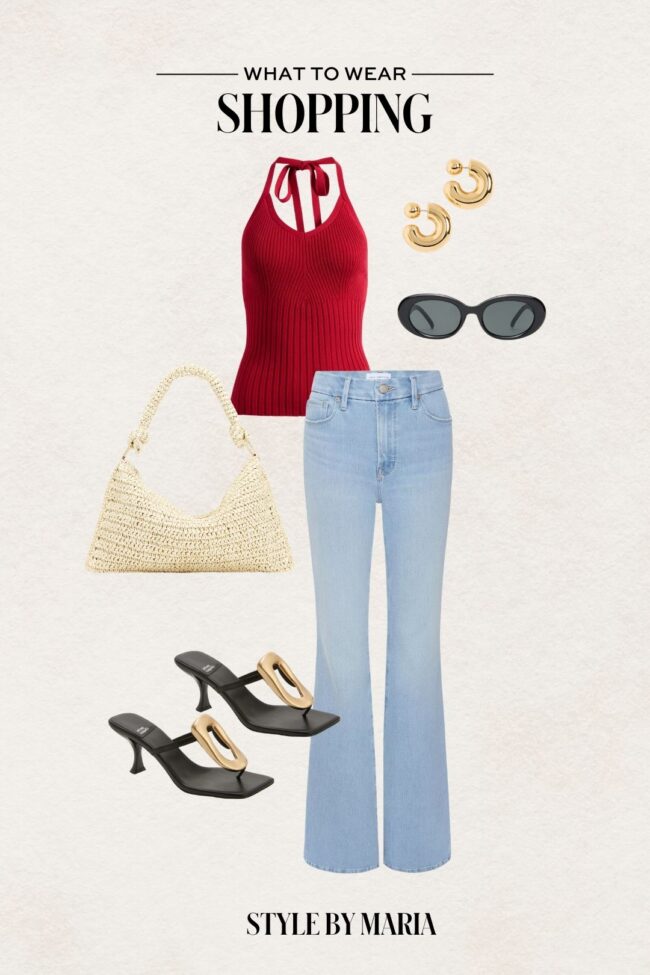 flared jeans outfit