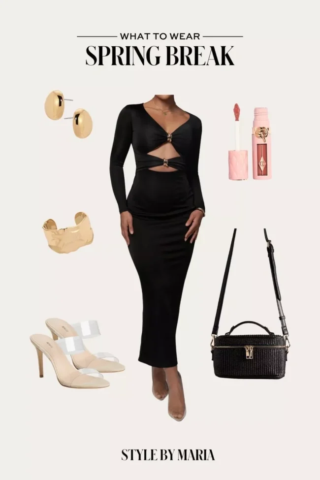 nordstrom black cutout dress