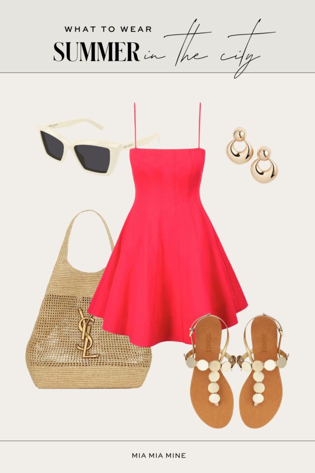 mia mia mine styling a staud coral dress