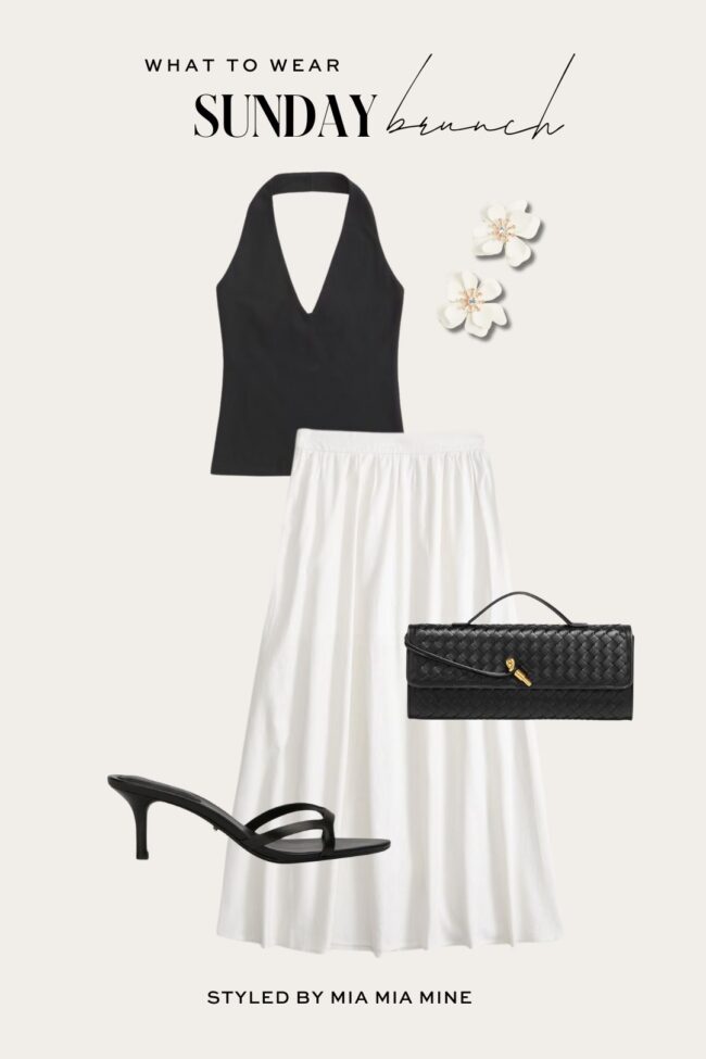 white maxi skirt outfit for summer