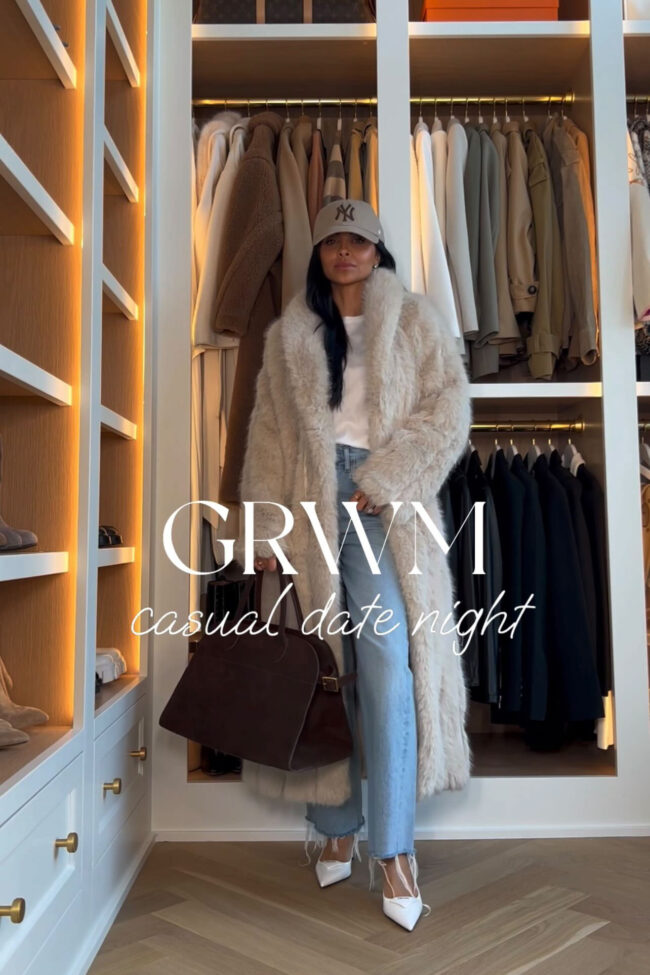 mia mia mine wearing a faux fur coat from nordstrom