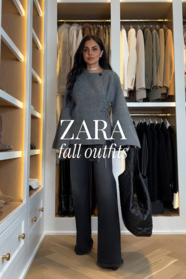 fashion blogger mia mia mine wearing a zara gray sweater and dark gray mother jeans