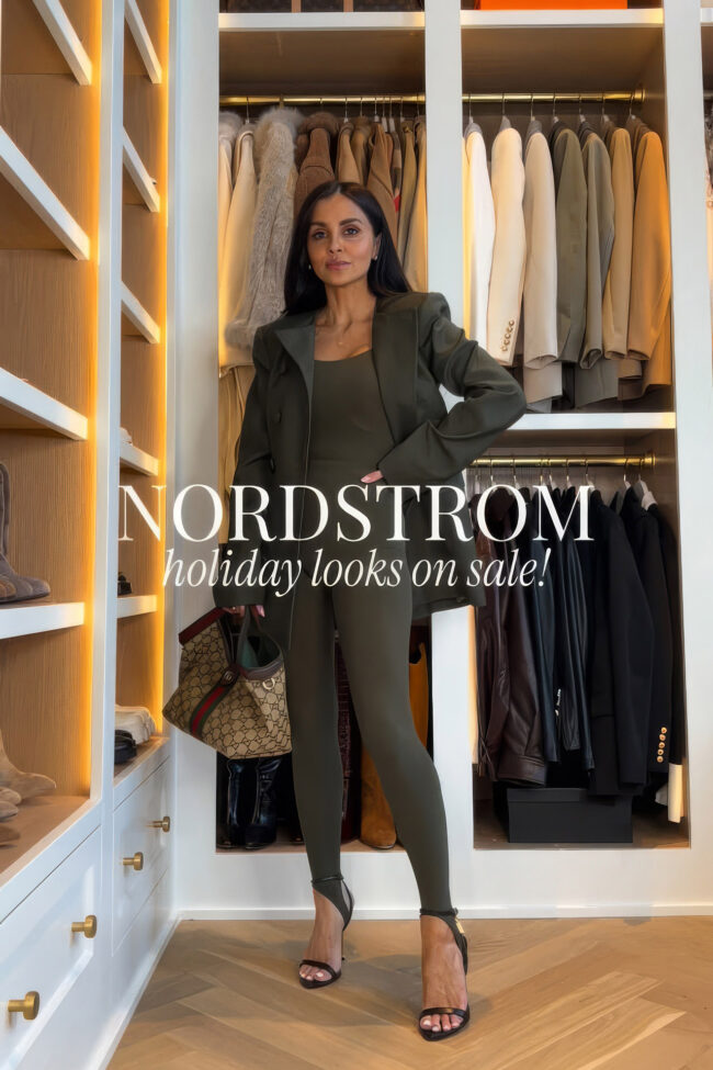 mia mia mine wearing green stirrup leggings from nordstrom