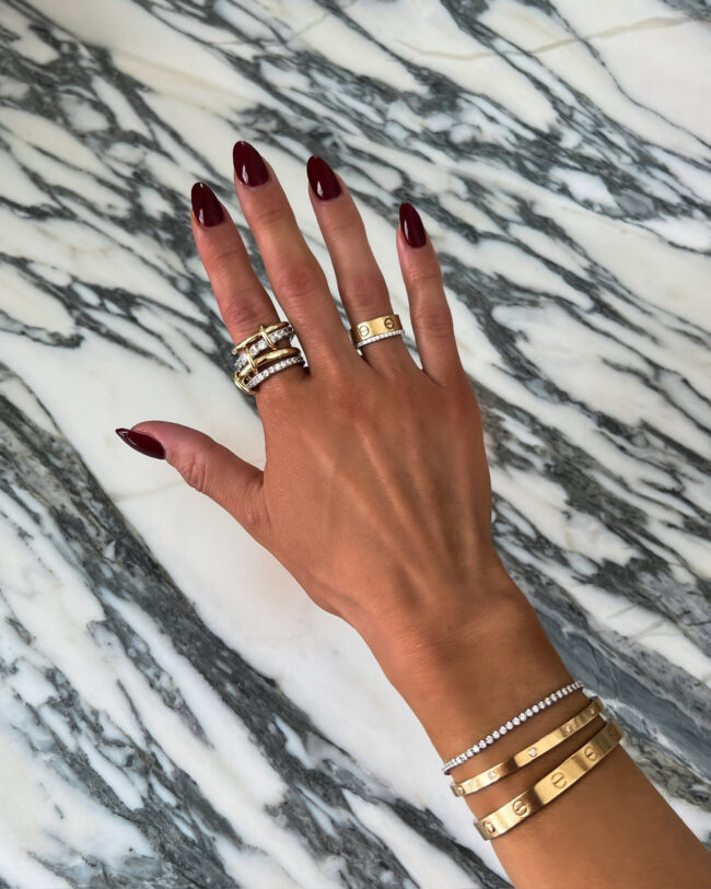 mia mia mine wearing an amazon stacked ring