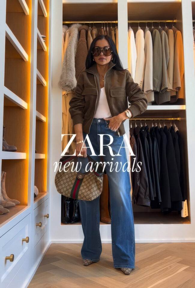 mia mia mine wearing zara spring transition outfits