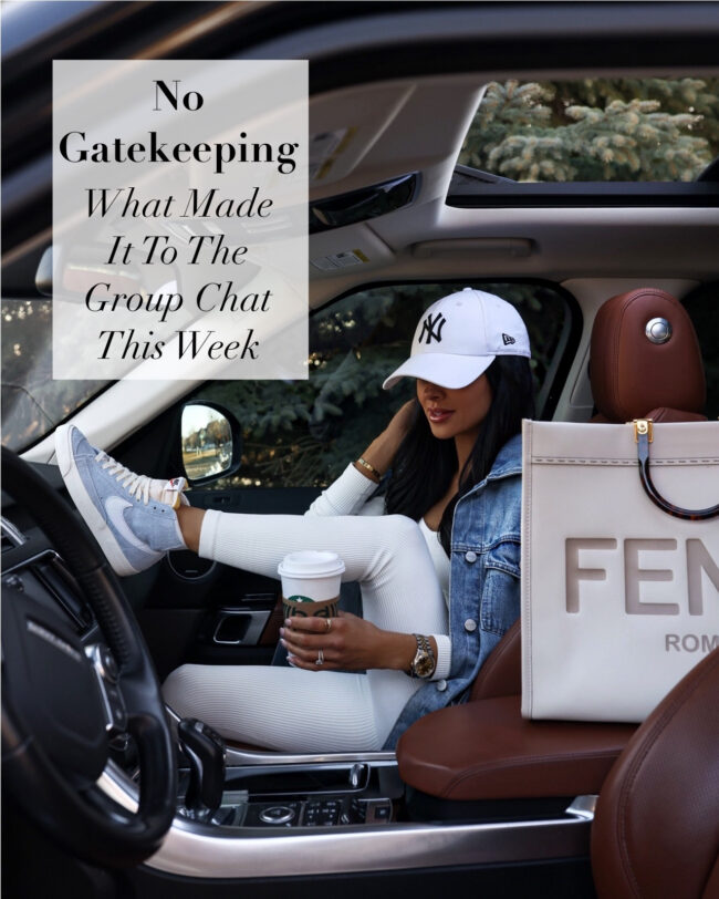 fashion blogger wearing blue nike blazer sneakers