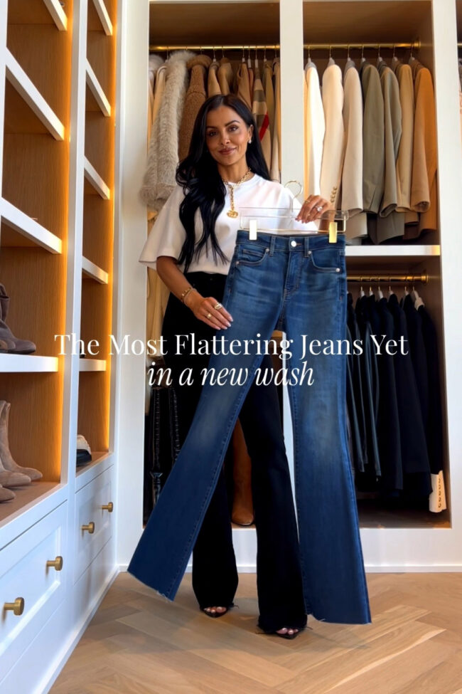 mia mia mine wearing the veronica beard beverly jeans in a blue wash