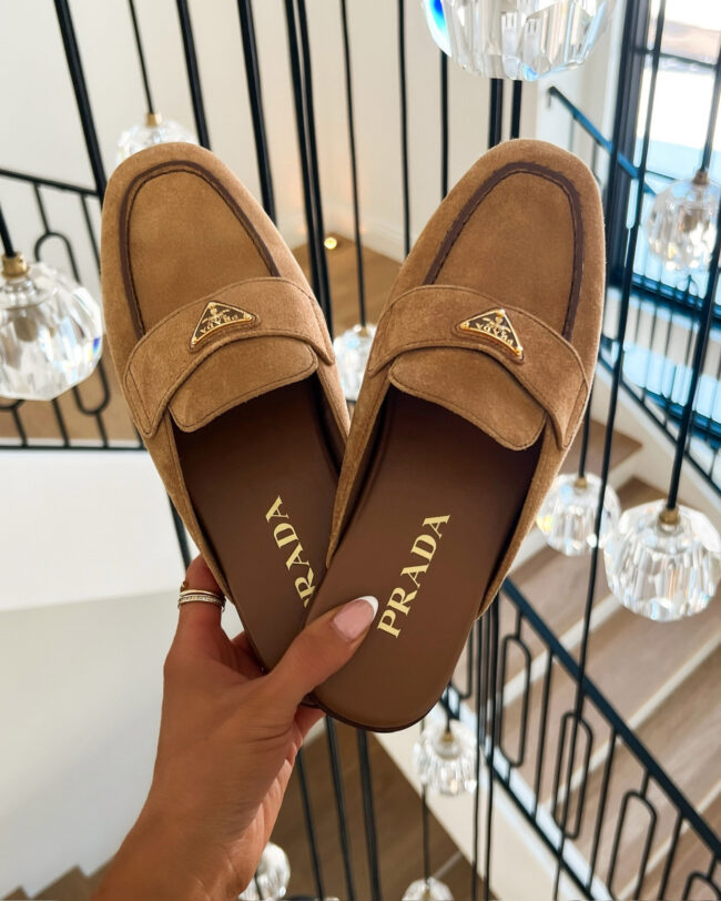 prada suede mule loafers