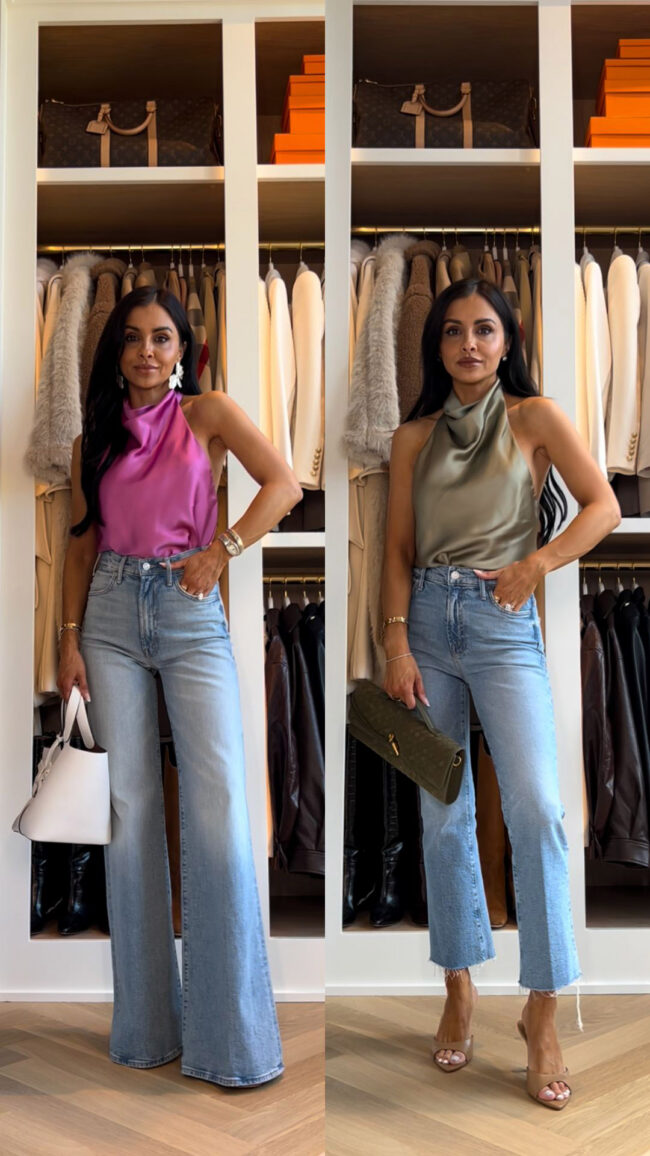mia mia mine wearing zara satin halter tops