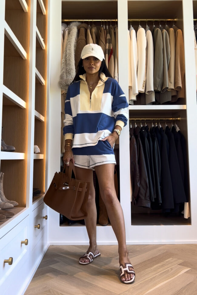 mia mia mine wearing a free people inspired striped set from amazon