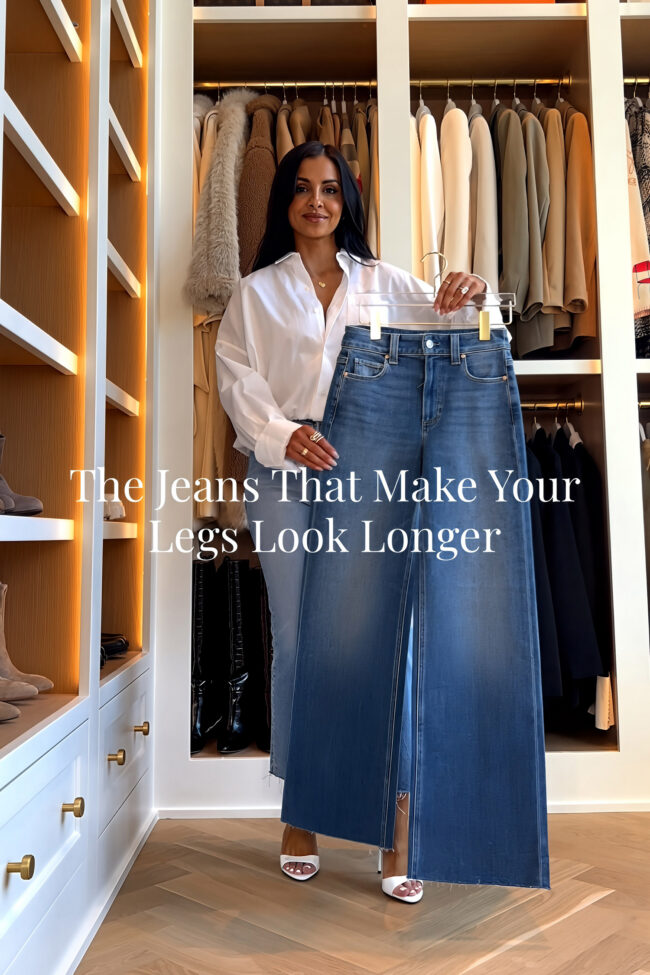 fashion blogger wearing the paige anessa wide leg jeans