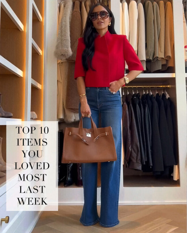 mia mia mine wearing a zara red short sleeved blazer