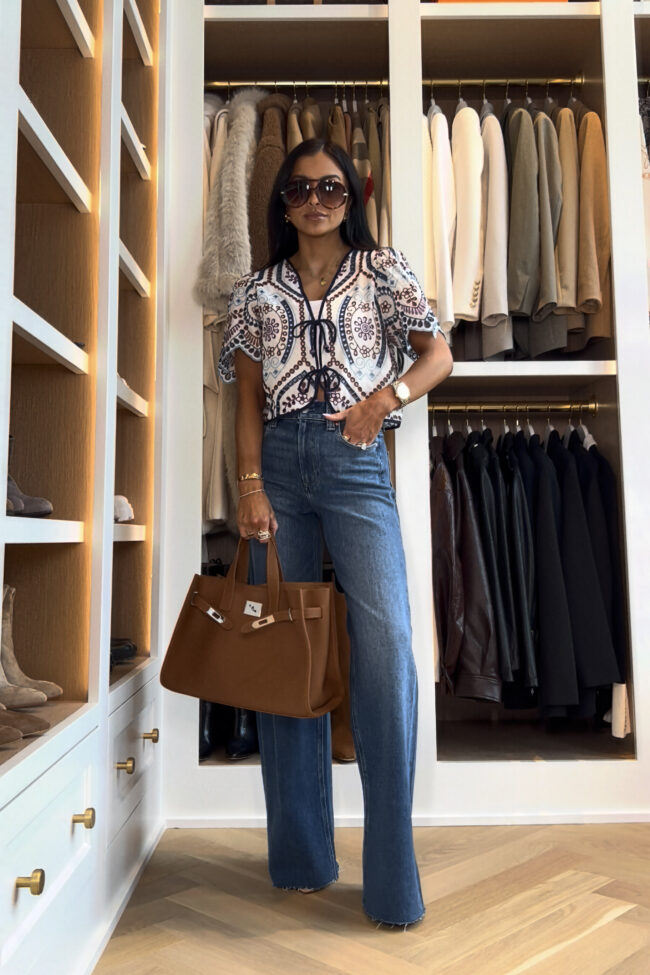 mia mia mine wearing a zara tie front shirt for summer