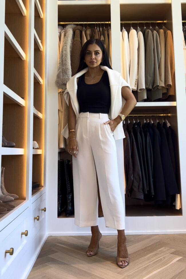 fashion blogger mia mia mine wearing cropped trousers from artizia