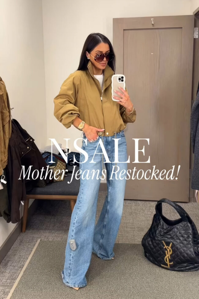 mia mia mine wearing mother bookie jeans from the nordstrom sale