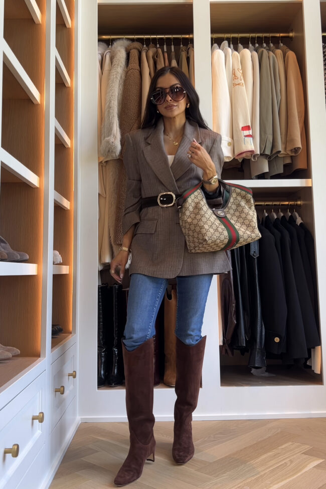 mia mia mine wearing staud wally western suede boots from the nordstrom anniversary sale