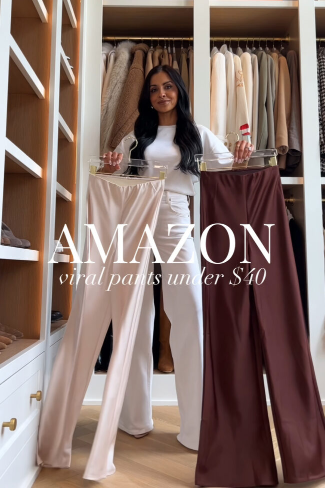 mia mia mine wearing satin pants from amazon