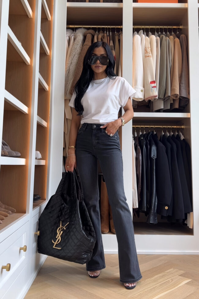 mia mia mine wearing target bootcut jeans that look like l'agence